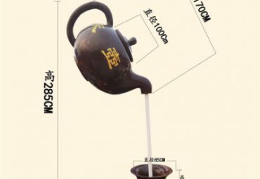 商场玻璃钢茶壶雕塑