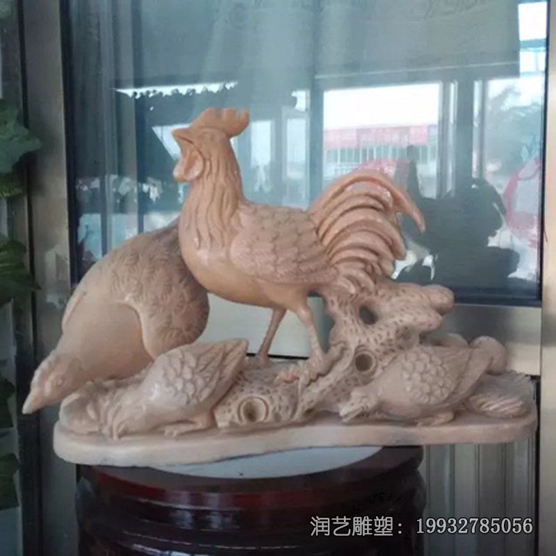 商场鸡动物石雕 商场鸡动物石雕