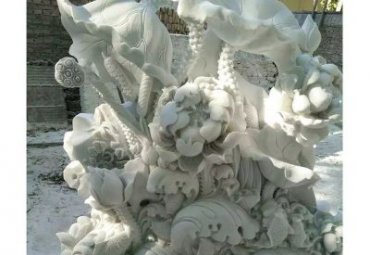 商业街荷花景观石雕