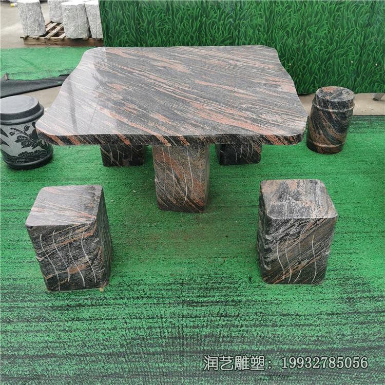 景区桌凳景观石雕 景区桌凳景观石雕