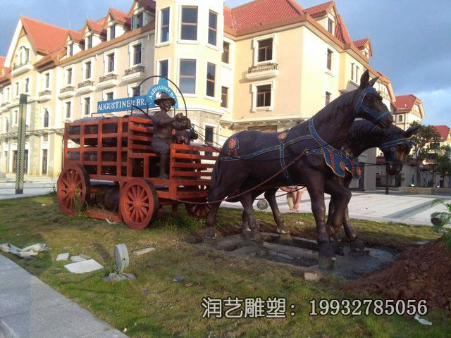 公园马车景观铜雕 公园马车景观铜雕