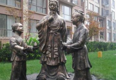 企业孔融让梨人物铜雕