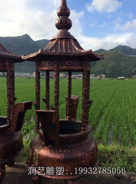 小区香炉景观铜雕