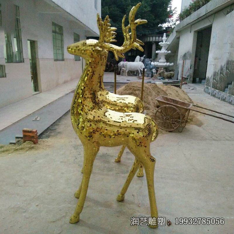 商场不锈钢鹿雕塑 商场不锈钢鹿雕塑
