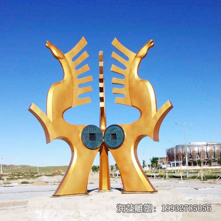 草坪不锈钢马雕塑 草坪不锈钢马雕塑