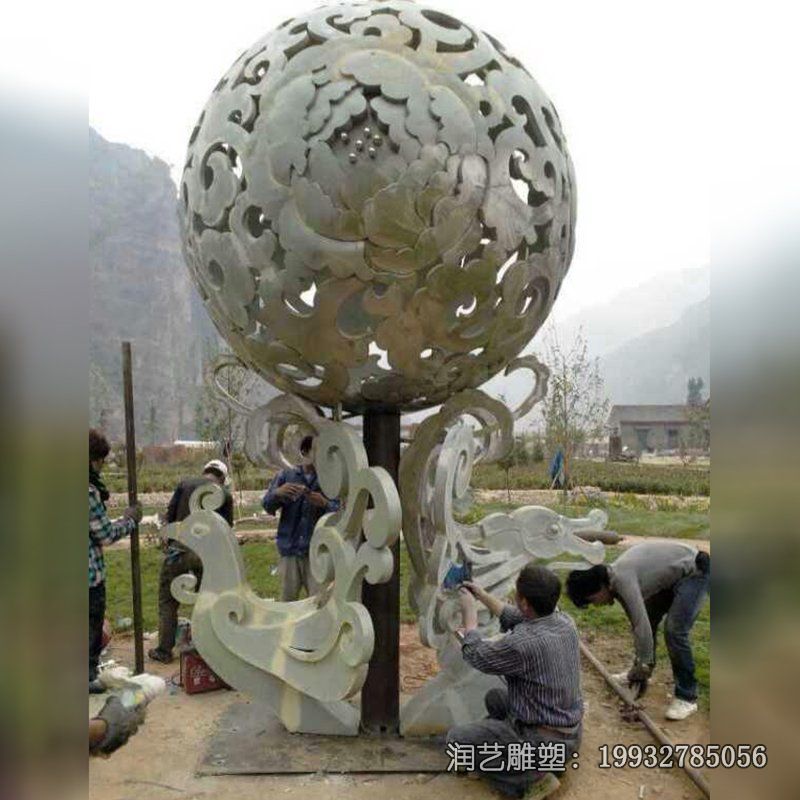 游乐场不锈钢镂空球雕塑 游乐场不锈钢镂空球雕塑
