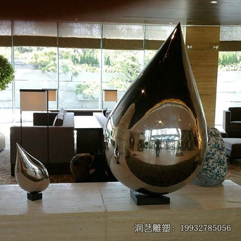 企业不锈钢水滴景观雕塑 企业不锈钢水滴景观雕塑