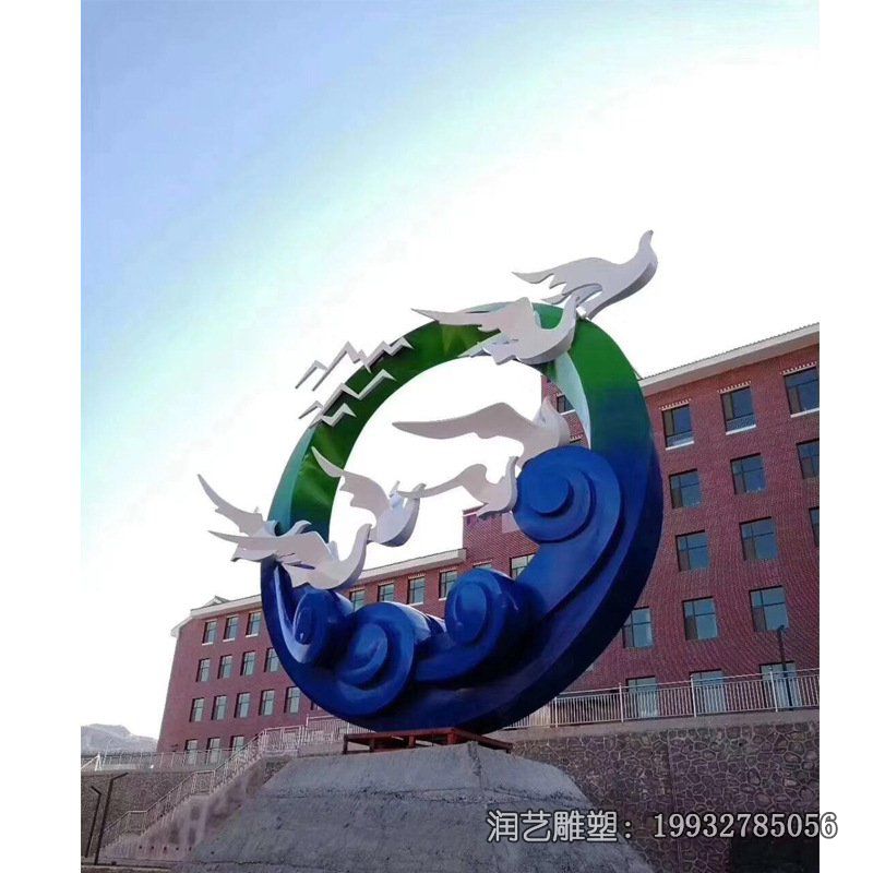 商业街不锈钢鸽子雕塑 商业街不锈钢鸽子雕塑