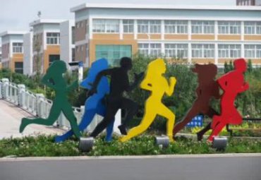 商场不锈钢跑步雕塑