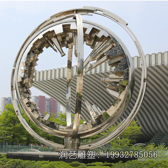 草坪不锈钢标志雕塑 草坪不锈钢标志雕塑