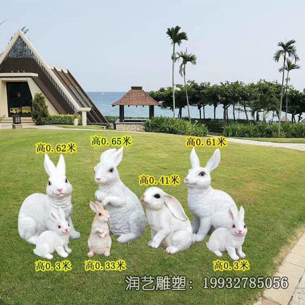 景区玻璃钢兔子动物雕塑 景区玻璃钢兔子动物雕塑