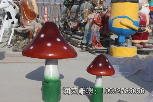 商场玻璃钢蘑菇雕塑 商场玻璃钢蘑菇雕塑