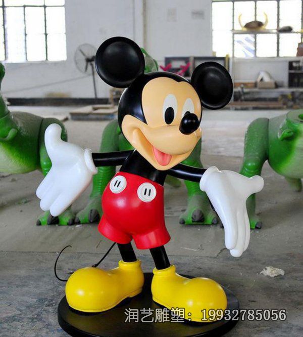 草坪玻璃钢米奇雕塑 草坪玻璃钢米奇雕塑