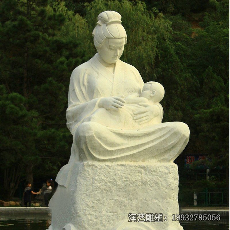 游乐场母子人物石雕 游乐场母子人物石雕