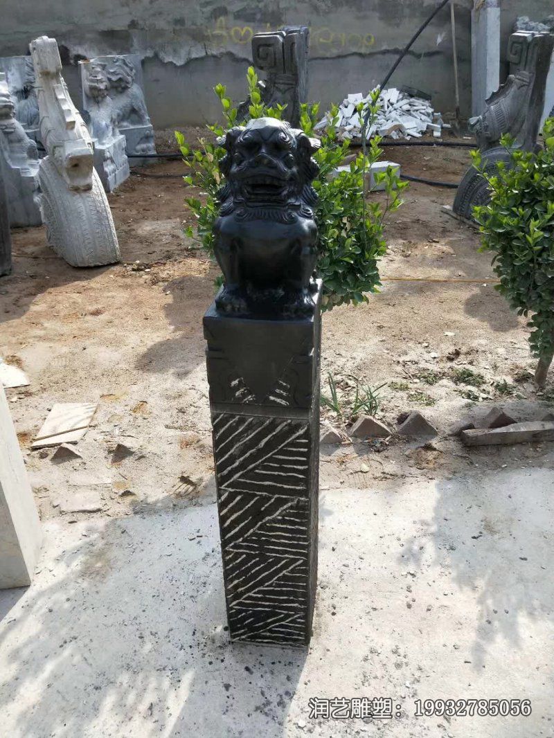草坪拴马桩景观石雕 草坪拴马桩景观石雕