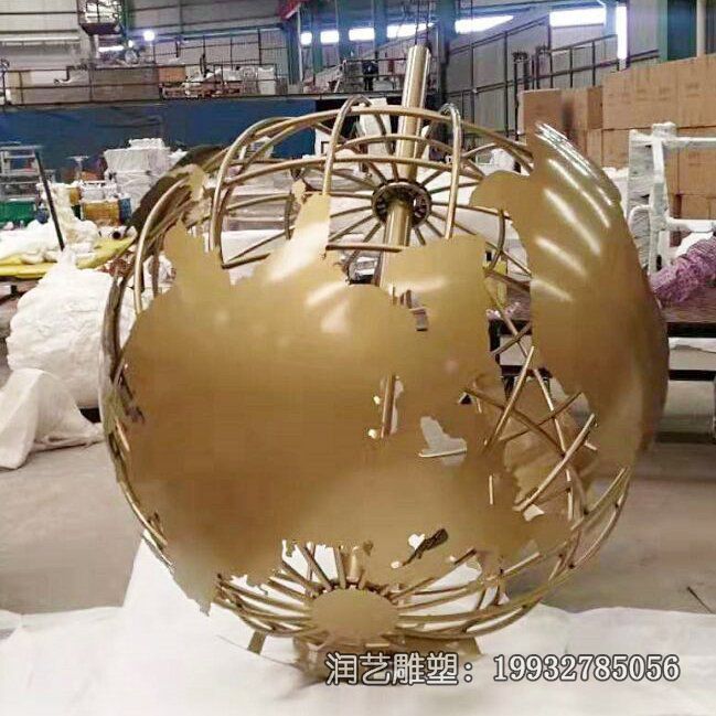 商场不锈钢地球仪雕塑 商场不锈钢地球仪雕塑