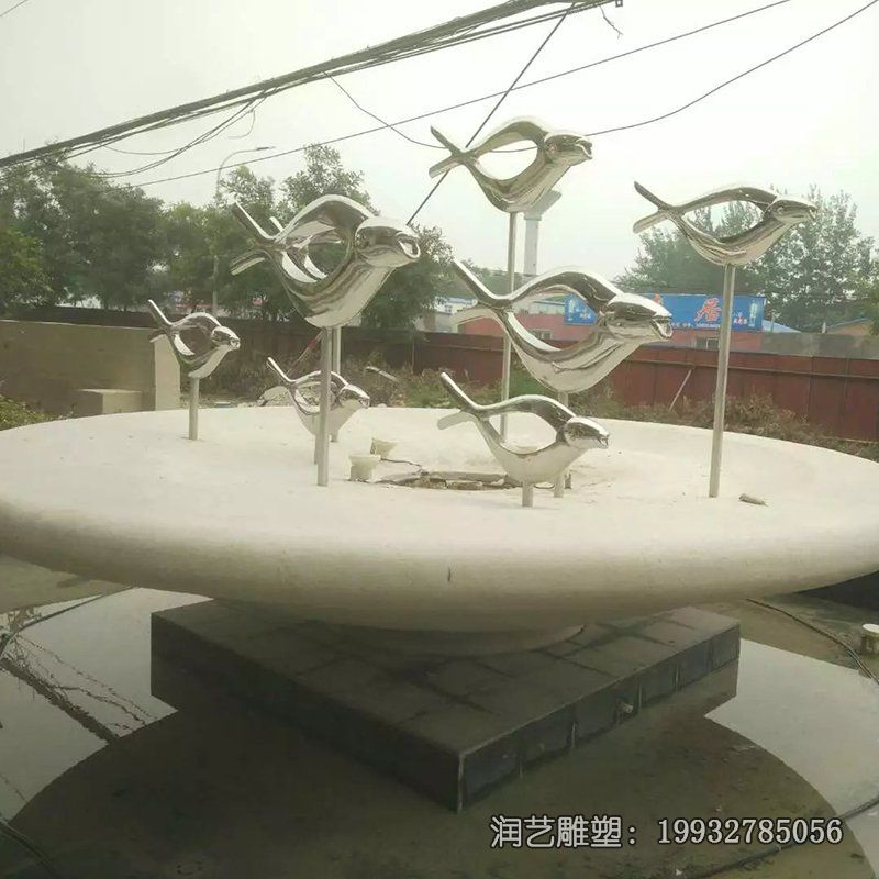企业不锈钢鱼动物雕塑 企业不锈钢鱼动物雕塑