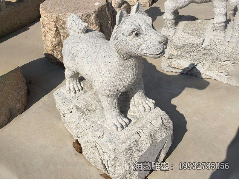 广场狗动物石雕 广场狗动物石雕