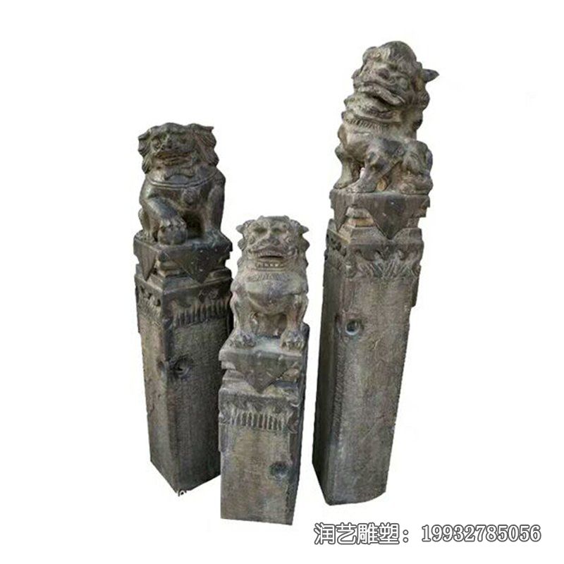 草坪拴马桩景观石雕 草坪拴马桩景观石雕