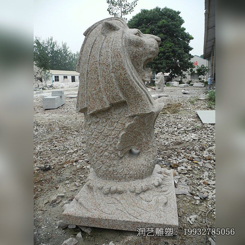 酒店鱼尾狮动物石雕 酒店鱼尾狮动物石雕
