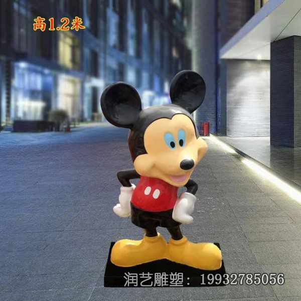 草坪玻璃钢米奇雕塑 草坪玻璃钢米奇雕塑