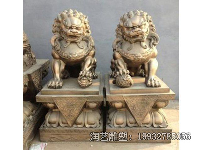 企业门口狮子动物铜雕 企业门口狮子动物铜雕