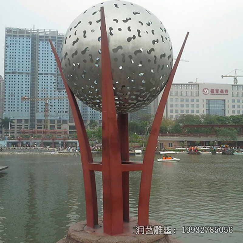 医院不锈钢镂空球景观雕塑 医院不锈钢镂空球景观雕塑