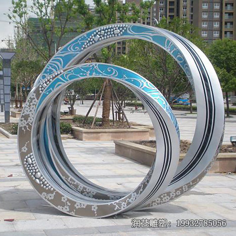 景区不锈钢圆环景观雕塑 景区不锈钢圆环景观雕塑