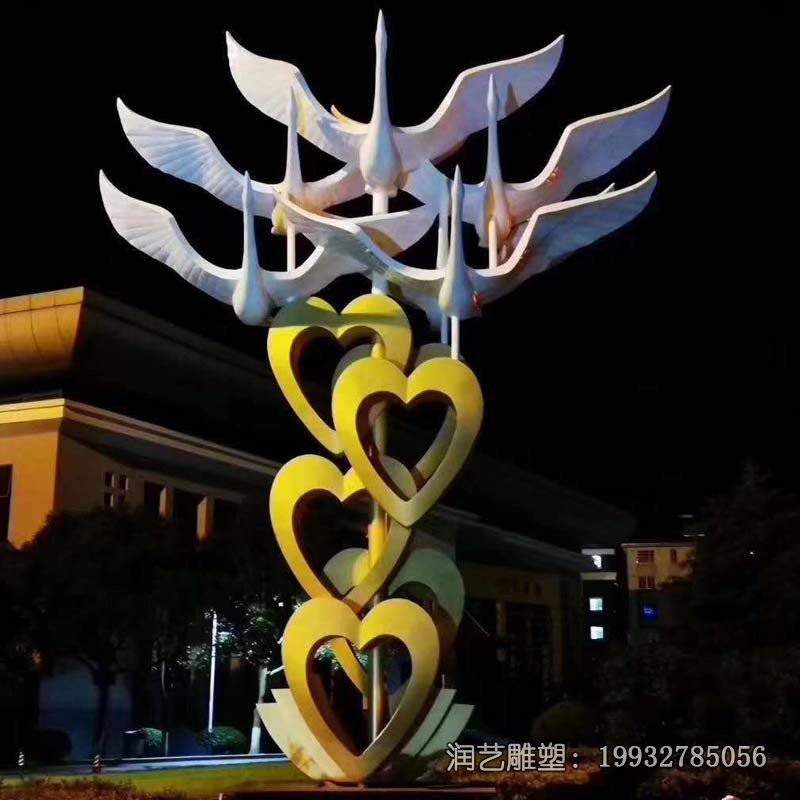 企业不锈钢大雁动物雕塑 企业不锈钢大雁动物雕塑