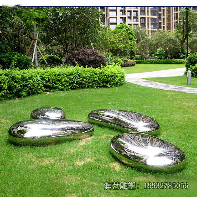 企业不锈钢鹅卵石景观雕塑 企业不锈钢鹅卵石景观雕塑
