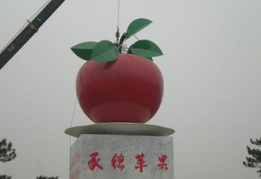 医院不锈钢苹果景观雕塑