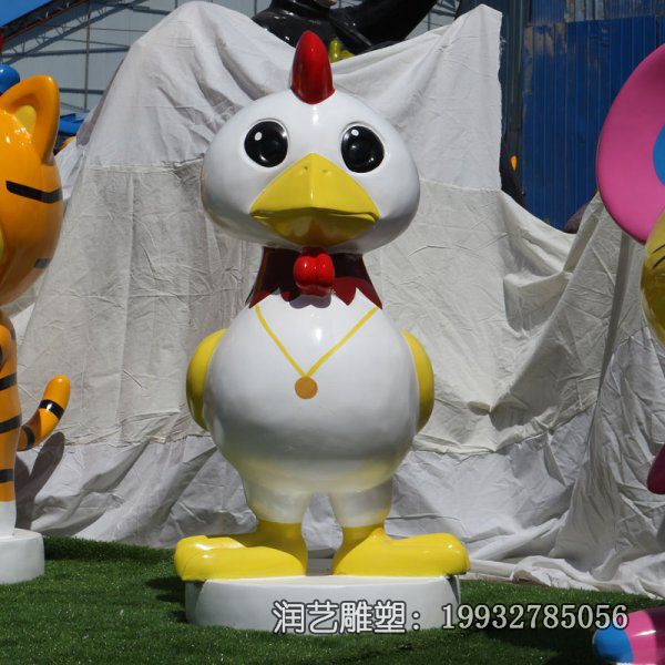 医院玻璃钢鸡卡通雕塑 医院玻璃钢鸡卡通雕塑
