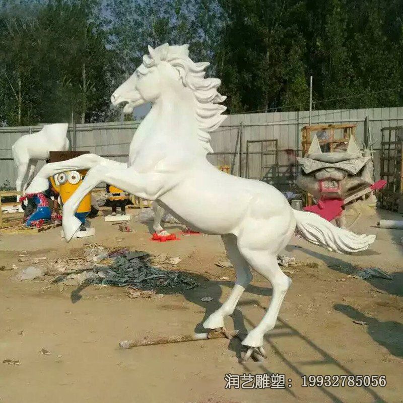 商业街汉白玉马石雕 商业街汉白玉马石雕