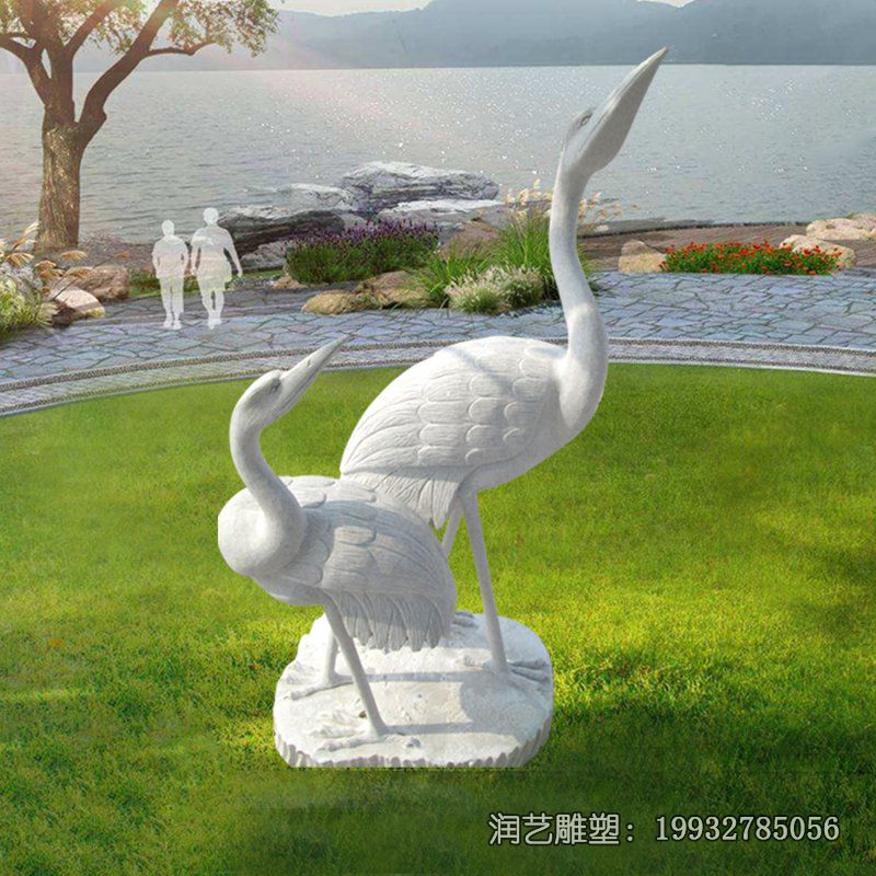 城市大理石仙鹤动物石雕 城市大理石仙鹤动物石雕
