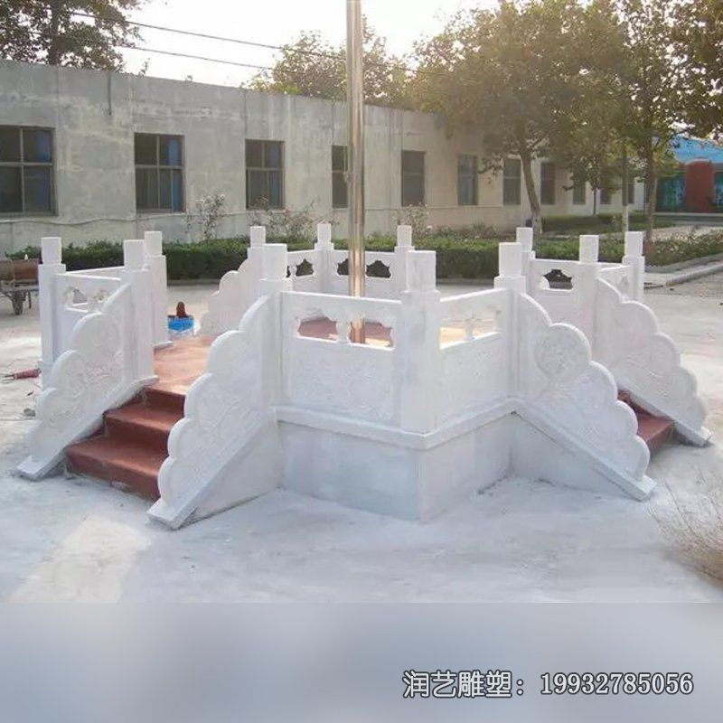 企业汉白玉升旗台石雕 企业汉白玉升旗台石雕