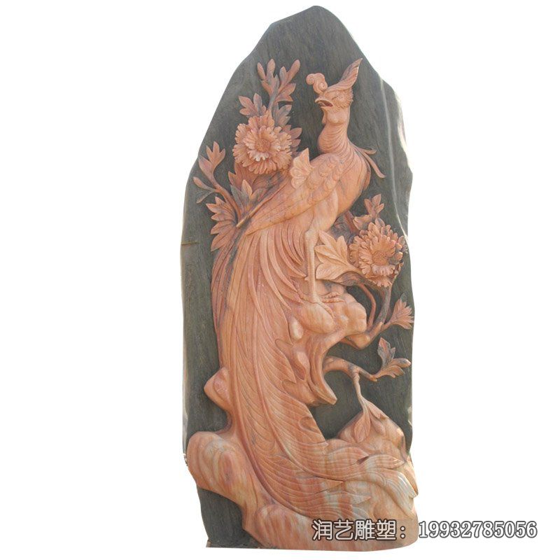 小区金鱼浮雕景观石雕 小区金鱼浮雕景观石雕