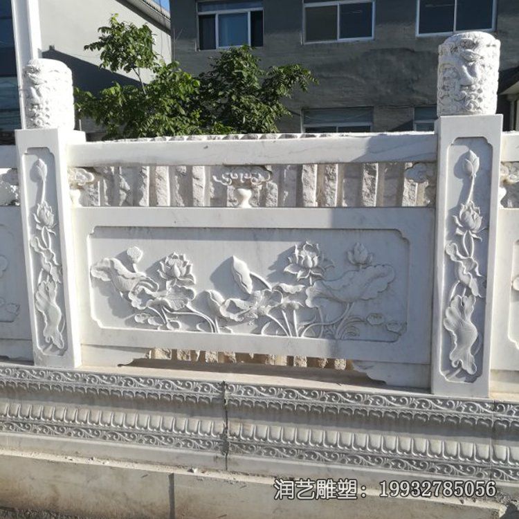 学校荷花栏板景观石雕 学校荷花栏板景观石雕