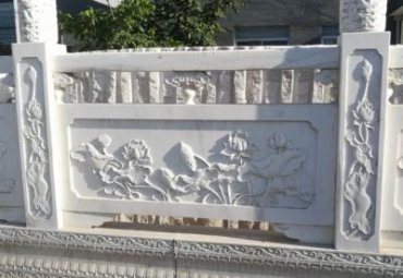 学校荷花栏板景观石雕