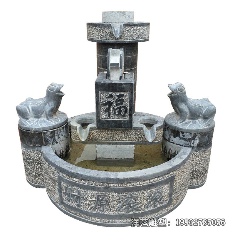 企业貔貅流水盆景观石雕 企业貔貅流水盆景观石雕