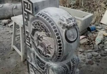 商场仿古门墩景观石雕