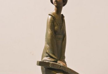 广场弹古筝演奏人物铜雕