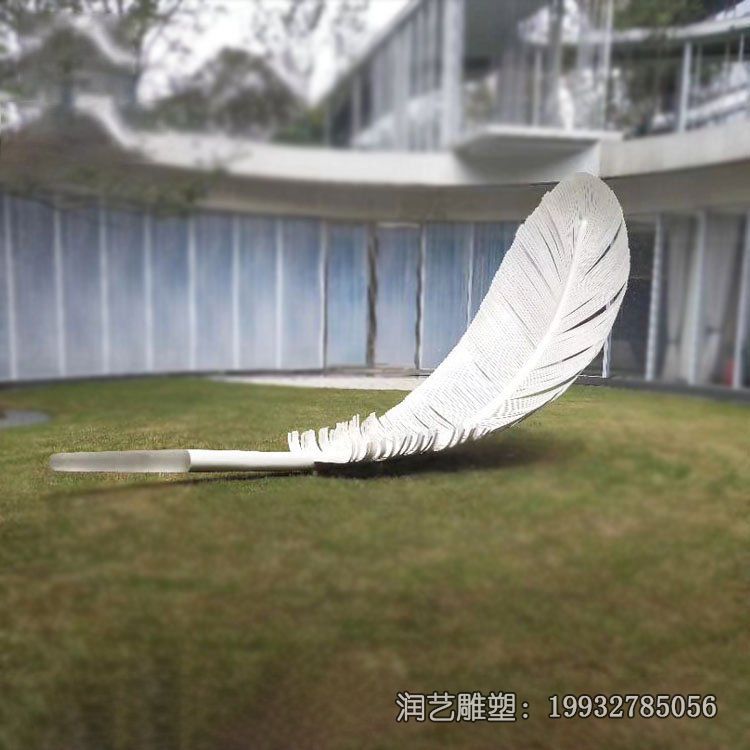 医院不锈钢白色羽毛雕塑 医院不锈钢白色羽毛雕塑
