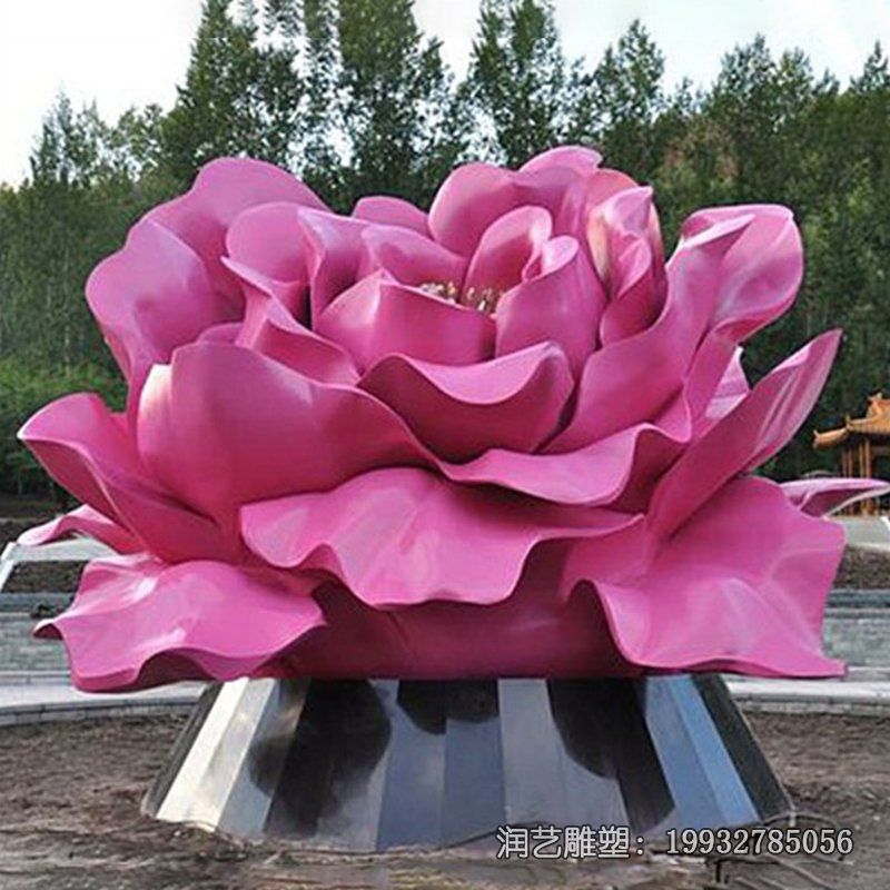 草坪不锈钢花景观雕塑 草坪不锈钢花景观雕塑
