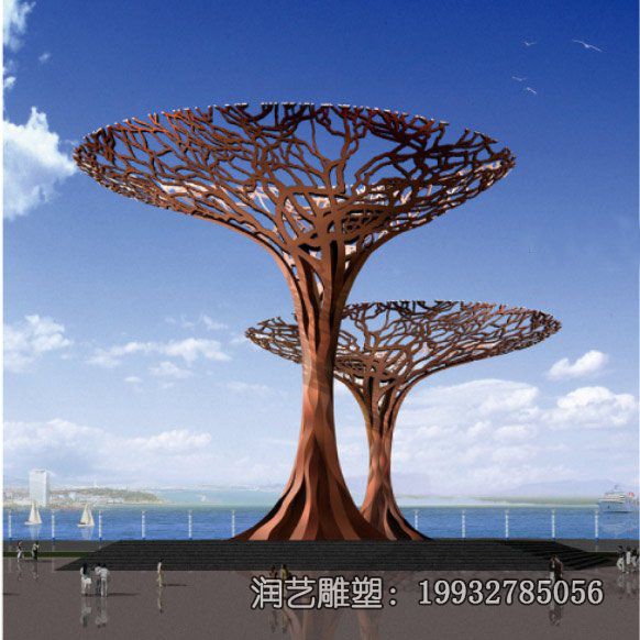 景区不锈钢镂空树景观雕塑 景区不锈钢镂空树景观雕塑