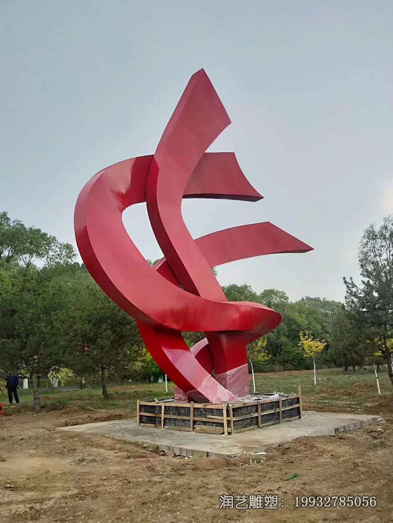 企业不锈钢飘带景观雕塑 企业不锈钢飘带景观雕塑