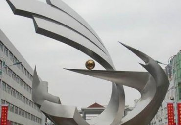 酒店不锈钢海浪景观雕塑