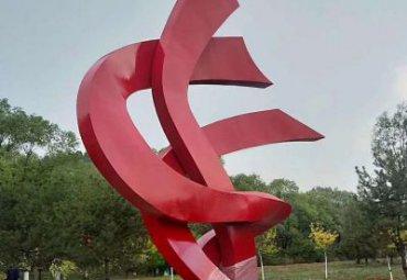企业不锈钢飘带景观雕塑