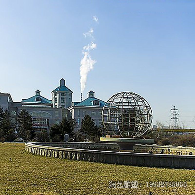 景区不锈钢地球仪景观雕塑 景区不锈钢地球仪景观雕塑