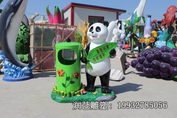 小区玻璃钢垃圾桶卡通景观雕塑 小区玻璃钢垃圾桶卡通景观雕塑