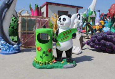 小区玻璃钢垃圾桶卡通景观雕塑